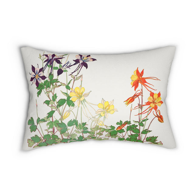 Aquilegia Flower by Tanigami Kônan Spun Polyester Lumbar Pillow