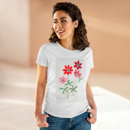 Women's Anemone Print Midweight Cotton Tee