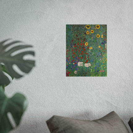 Farm Garden with Sunflowers by Gustav Klimt Fine Art Posters