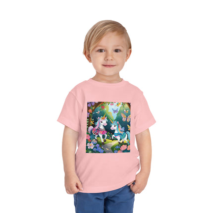 Baby Unicorns and Fluttering Butterflies Toddler Short Sleeve Tee