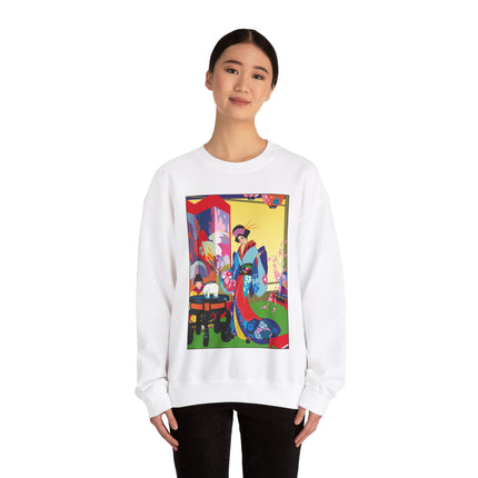 A Timeless Journey by Umberto Brunelleschi Heavy Blend™ Crewneck Sweatshirt