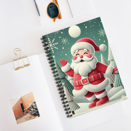 Santa's Joyful Night Spiral Notebook - Ruled Line