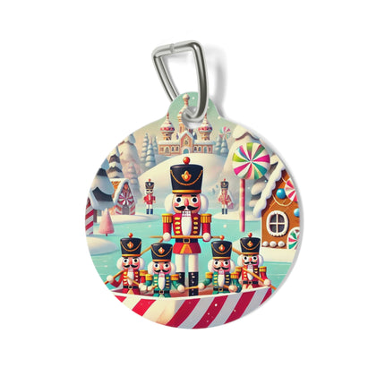 Nutcracker Candy-Striped Pet Tag