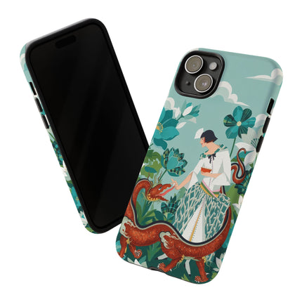 🐉🌿 The Dragon Keeper Phone Case – Art Deco Floral Fantasy
