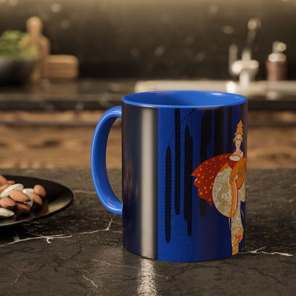 Celestial Melody Colorful Mug (11oz, 15oz) – Musical Grace, Starlit Beauty & Art Deco Elegance