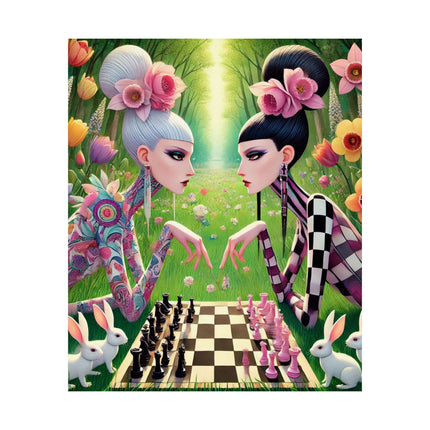 ♟️🌸 Spring Gambit: A Fairy’s Move Matte Vertical Poster – Whimsical Chess & Spring Magic