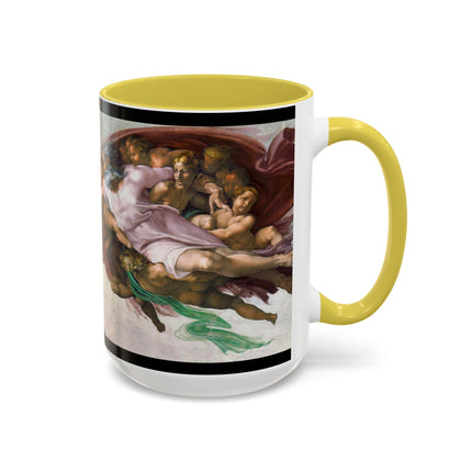 The Creation of Adam by Michelangelo Buonarroti Colorful Mugs (11oz, 15oz)