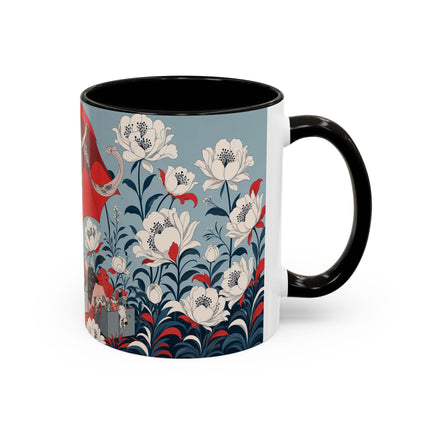 ❤️🌺 The Scarlet Parasol Spectacle Colorful Mug – Art Deco Fashion Elegance