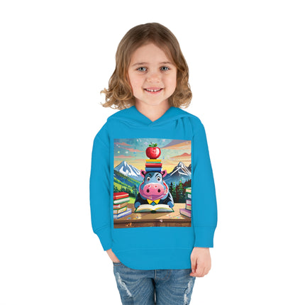 Hippos Hit the Books Toddler Pullover Fleece Hoodie
