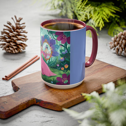 The Lady Of The Enchanted Mirror Colorful Mugs – Art Deco Botanical Elegance