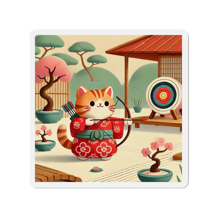 Archer Kitten in the Zen Garden Die-Cut Magnets (5 Sizes)