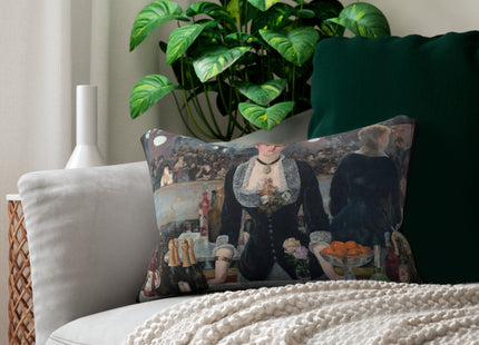 A Bar at the Folies-Bergère by Edouard Manet Spun Polyester Lumbar Pillow