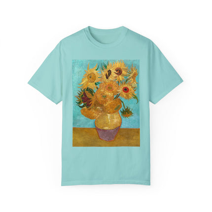 Vase with Twelve Sunflowers by Vincent van Gogh Unisex Garment-Dyed T-shirt