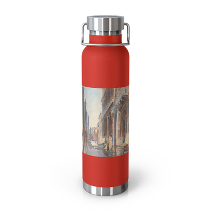 Gondola Moorings on the Grand Canal by John Singer Sargent Copper Vacuum Insulated Bottle, 22oz