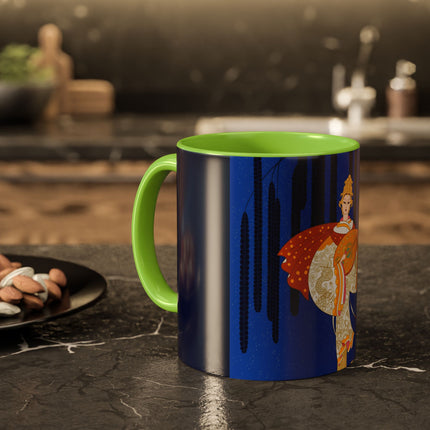 Celestial Melody Colorful Mug (11oz, 15oz) – Musical Grace, Starlit Beauty & Art Deco Elegance