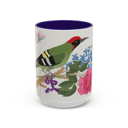 Woodpecker & Rose Colorful Mugs – Vibrant Spring & Bold Beauty