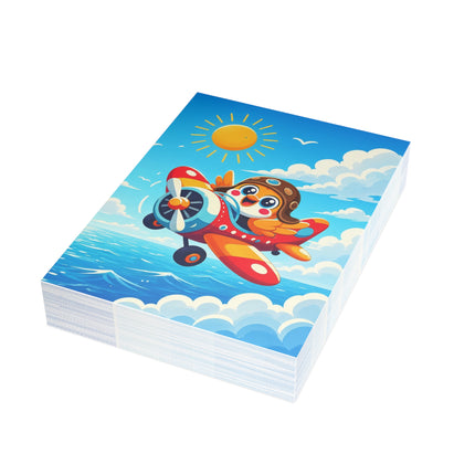 🐥✈️ The Little Bird Sky Adventure Greeting Card – Whimsical Animal Adventure