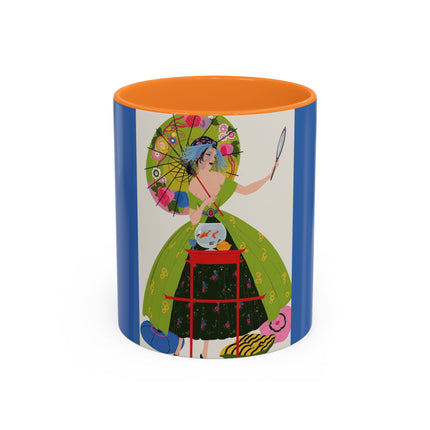 Lady with the Golden Fish Colorful Mugs – Whimsical Fashion & Playful Fantasy