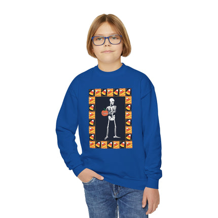 Candy Corn Skeleton Youth Crewneck Sweatshirt