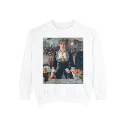 A Bar at the Folies-Bergère by Edouard Manet Unisex Garment-Dyed Sweatshirt