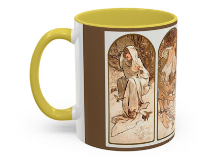 The Seasons by Alphonse Maria Mucha Colorful Mugs (11oz, 15oz)