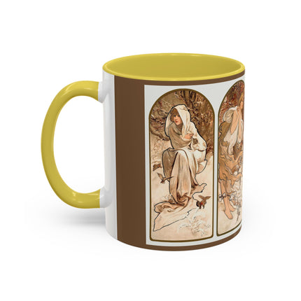 The Seasons by Alphonse Maria Mucha Colorful Mugs (11oz, 15oz)