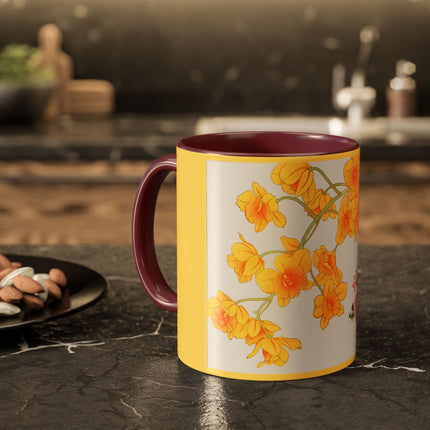 Golden Bow Orchid by Tanigami Kônan Colorful Mugs (11oz, 15oz)