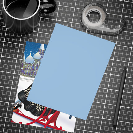 Elegant Winter Woman in Sleigh Postcard Bundles (envelopes included)