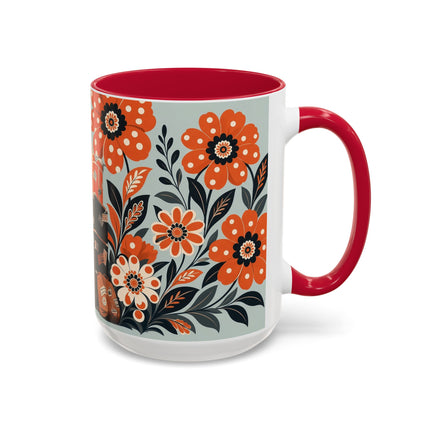 🧳🌼 The Grand Floral Voyage Colorful Mug – Art Deco Travel Elegance
