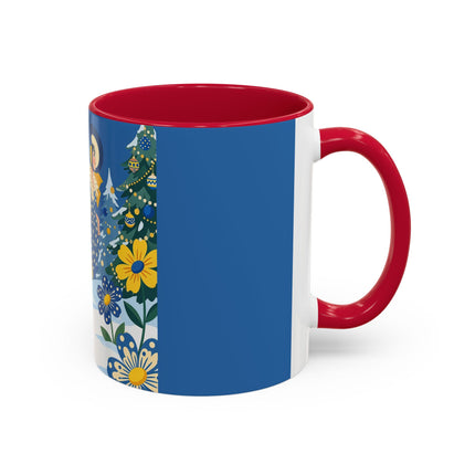 💙🌼 The Bluebell Christmas Promenade Colorful Mug – Art Deco Holiday Fantasy
