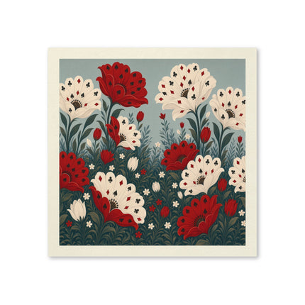 🃏🌺 The Enchanted Playing Card Flower Garden Napkins – Whimsical Botanical Fantasy