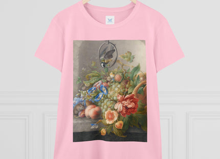 Still Life With Flowers, Fruit, A Great Tit And A Mouse by Herman Henstenburgh Women's Midweight Cotton Tee