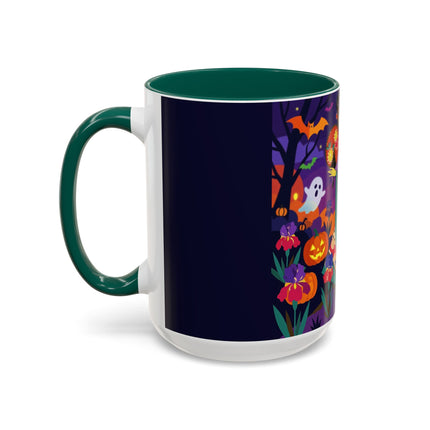 🌙🎃 The Moonlit Garden Masquerade Colorful Mug – Floral Halloween Charm
