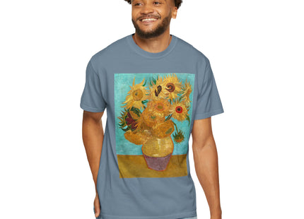 Vase with Twelve Sunflowers by Vincent van Gogh Unisex Garment-Dyed T-shirt