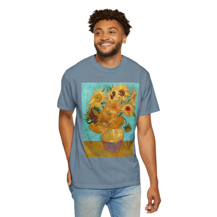 Vase with Twelve Sunflowers by Vincent van Gogh Unisex Garment-Dyed T-shirt