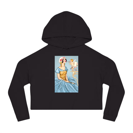 The Enchanting Painter: A Fairy's Artistic Touch Women’s Cropped Hooded Sweatshirt