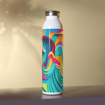 Surfing Zebra Slim Water Bottle