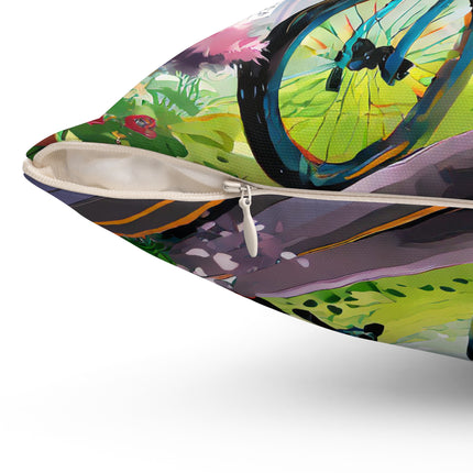 Cyberpunk Frog Spun Polyester Square Pillow