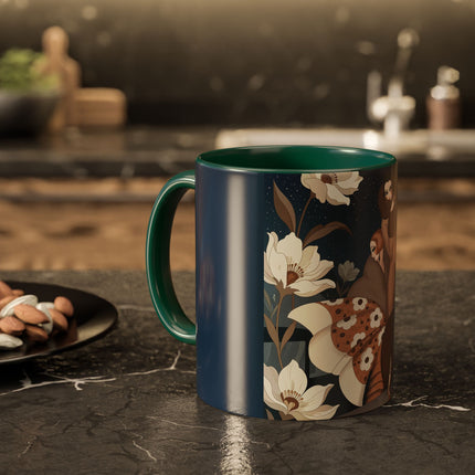🌸✨ The Midnight Magnolia Masquerade Colorful Mug – Art Deco Nocturne