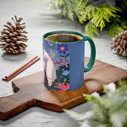 The Lady Of The Enchanted Aquarium Colorful Mugs – Art Deco Aquatic Elegance