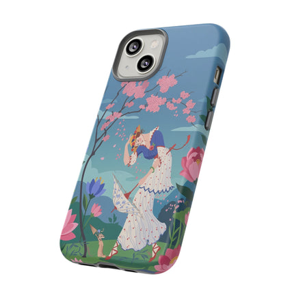 🌸☂️ The Lady Of The Falling Blossoms Phone Case – Art Deco Garden Whimsy