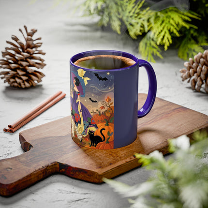 🌙🎃 The Moonlit Garden Walk Colorful Mug – Elegant Halloween Charm