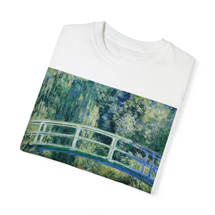 Water Lilies and Japanese Bridge by Claude Monet Unisex Garment-Dyed T-shirt
