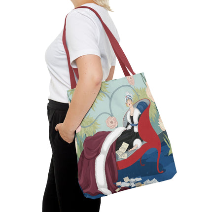 💌🌸 The Lady Of The Secret Letters Tote Bag – Art Deco Floral Elegance