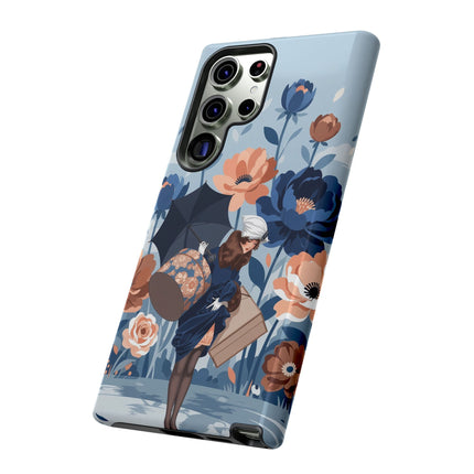 ☂️🌺 The Lady Of The Traveling Garden Phone Case – Art Deco Floral Adventure