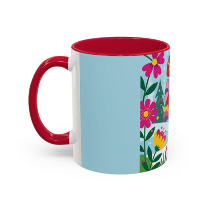 🌸🎄 Christmas In The Winter Garden Colorful Mug – Whimsical Holiday Fantasy