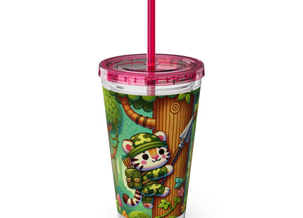Stealthy Stripes Sunsplash Tumbler with Straw, 16oz