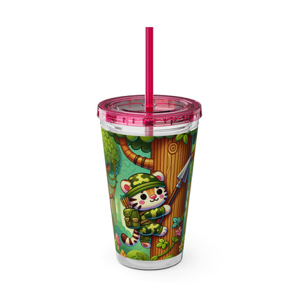 Stealthy Stripes Sunsplash Tumbler with Straw, 16oz