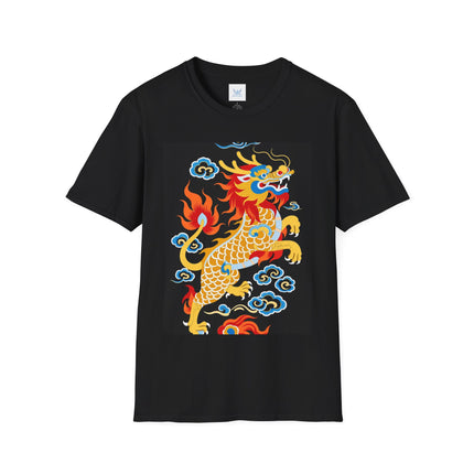 🐅🔥 The Golden Fire Tiger Softstyle T-Shirt – Celestial Flames & Eastern Fantasy