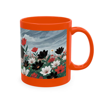 🌺☔ The Lady In The Stormy Flower Garden Ceramic Mug – Art Deco Fashion Elegance